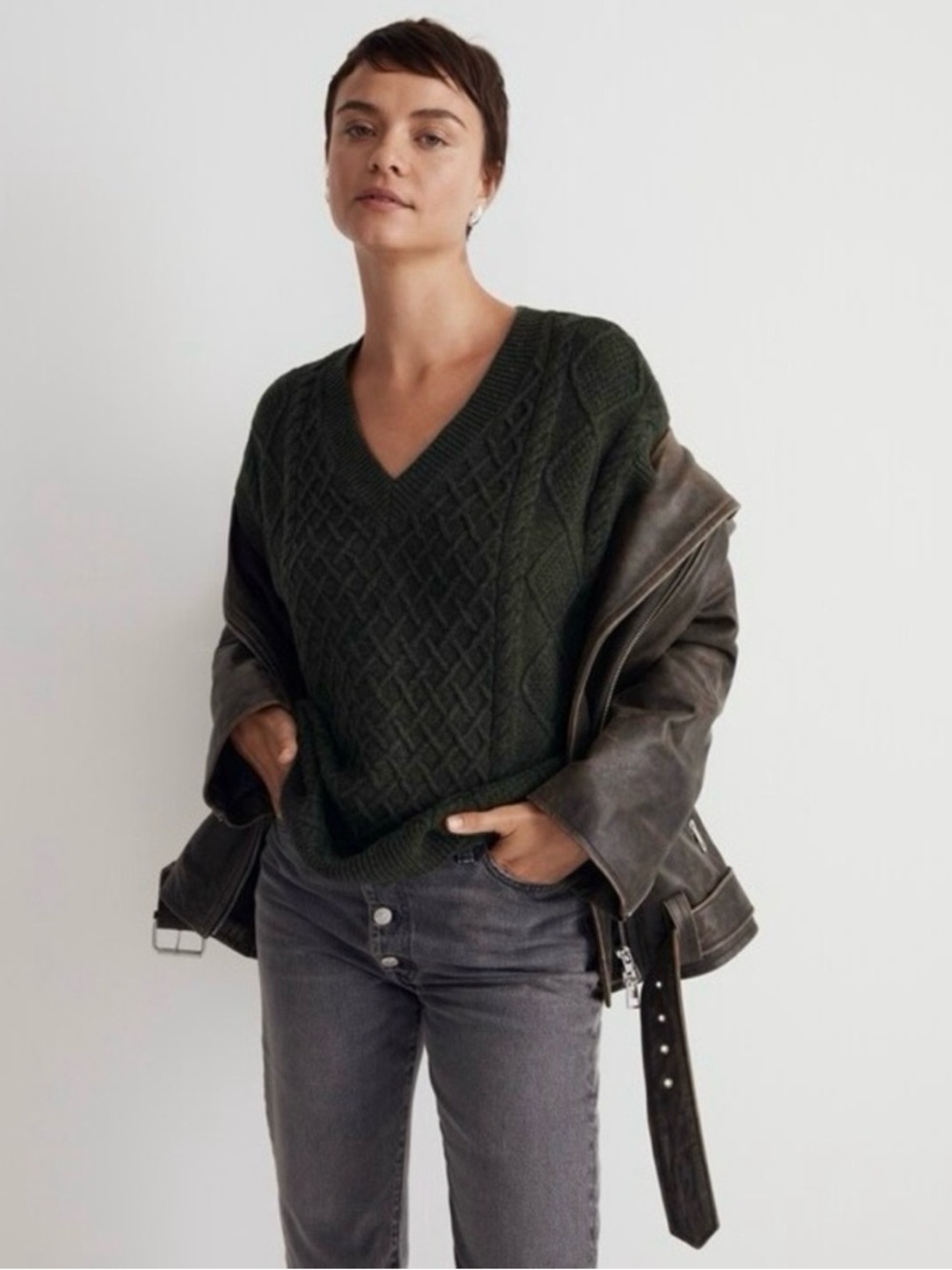 Madewell Cable-Knit Sweater Vest